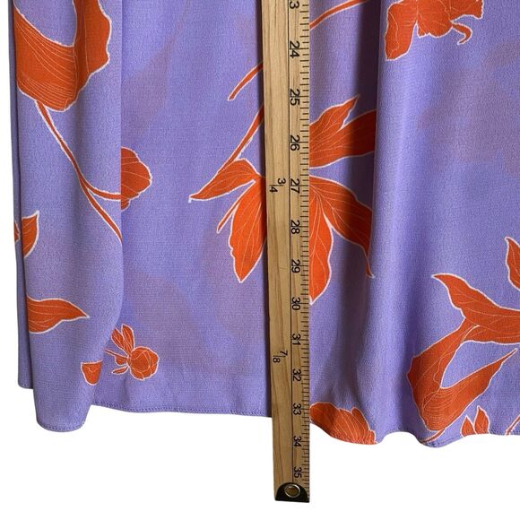 Thakoon Collective Midi Dress 12 Lavender Orange Floral Sleeveless Cottagecore - Picture 7 of 9